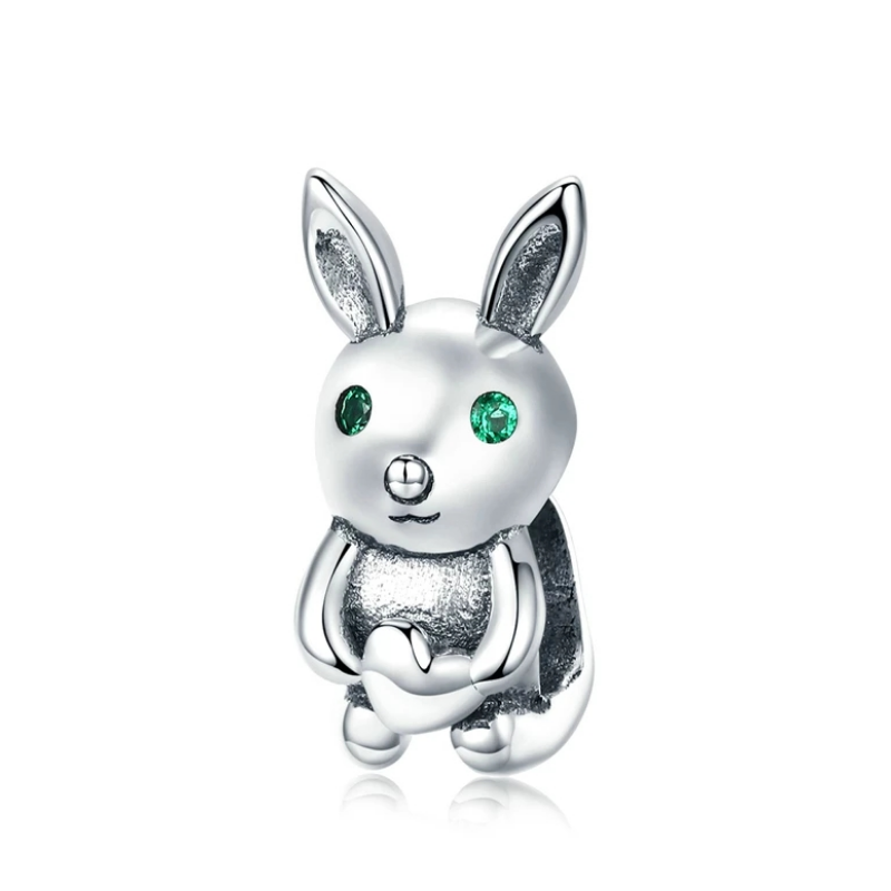 925 Sterling Silver Tiny Bunny Bead Charm