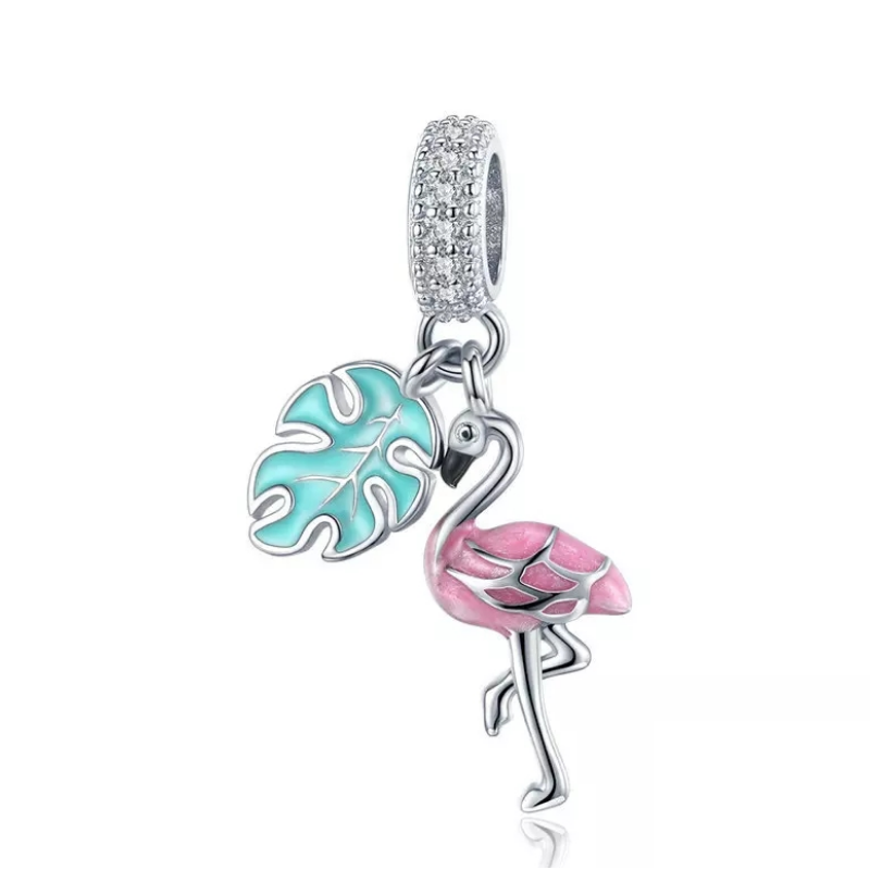 925 Sterling Silver Flamingo Charm