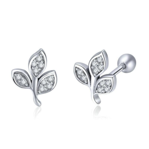 925 Sterling Silver Tree of Life Dazzling CZ Tree Leaves Stud Earrings
