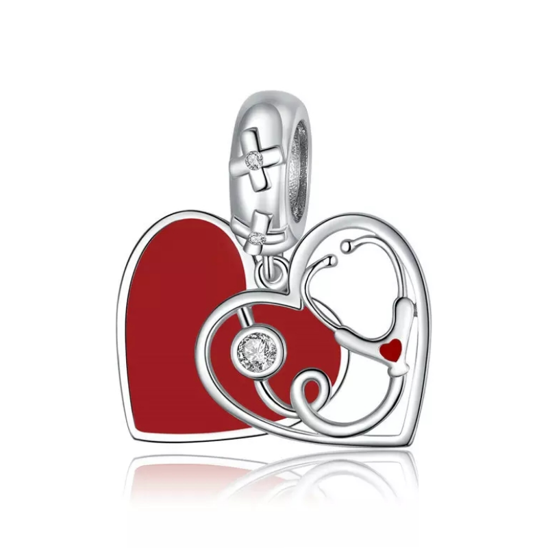 925 Sterling Silver Stethoscope Charm