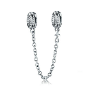 CZ Safety Chain Charm