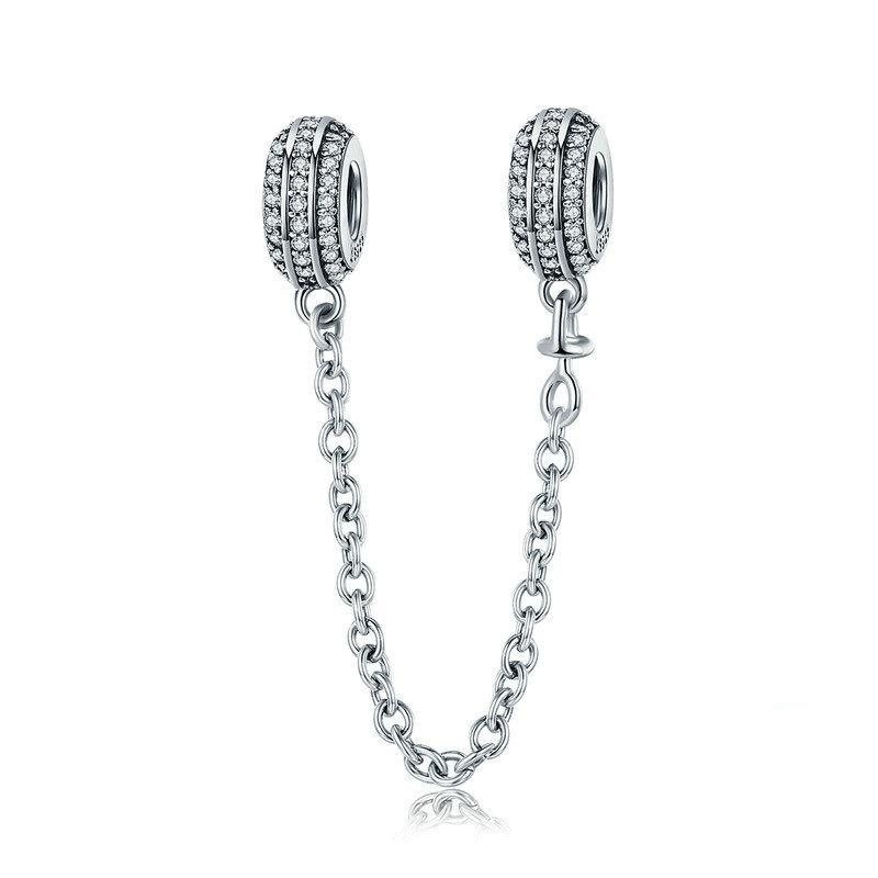CZ Safety Chain Charm