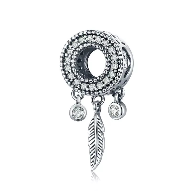 925 Sterling Silver Plain Dream Catcher Bead Charm