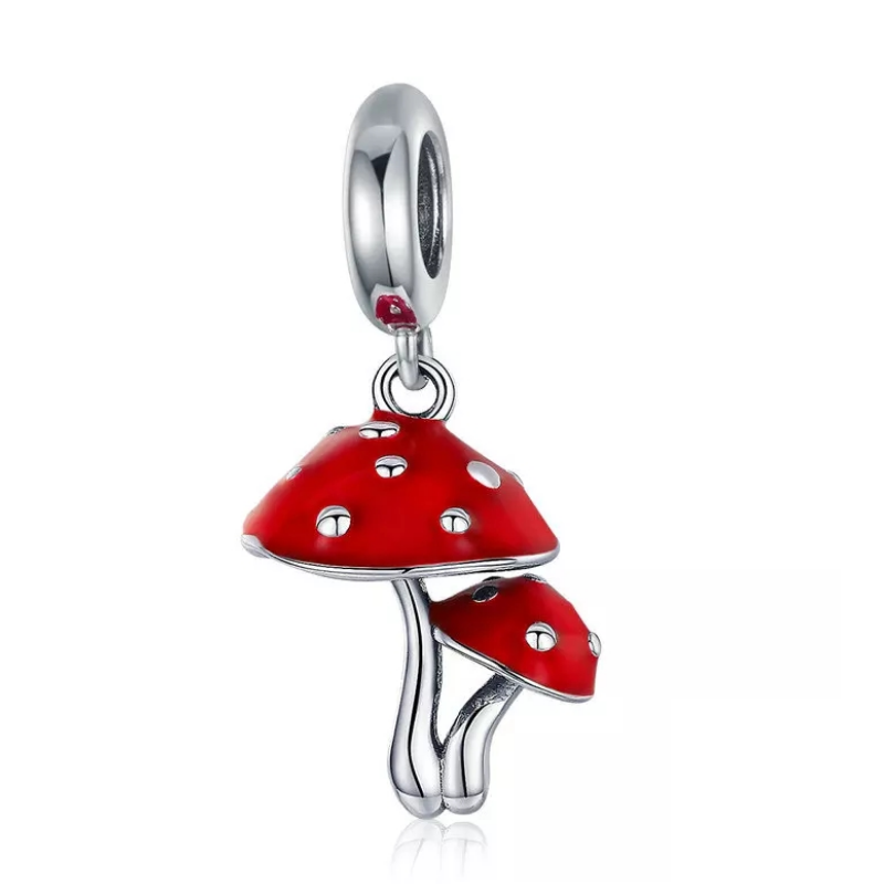 925 Sterling Silver Toadstool Dangle Charm