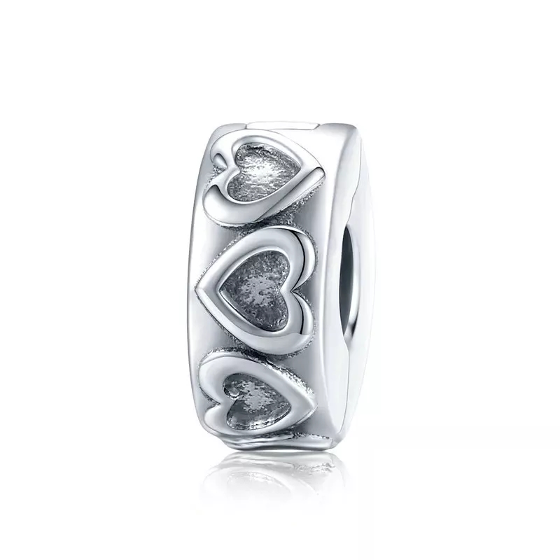 925 Sterling Silver Heart Pattern CLIP