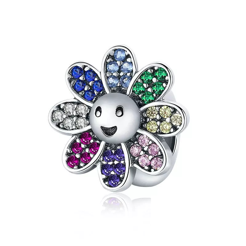 925 Sterling Silver Colour CZ Daisy Spacer/Stopper