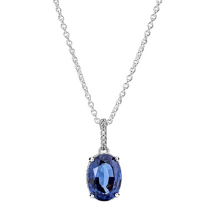 925 Sterling Silver Blue CZ Necklace