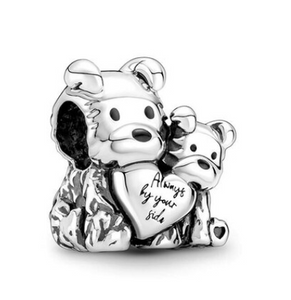925 Sterling Silver Two Bears Always by your side Charm