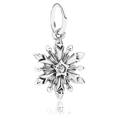 925 Sterling Silver Snowflake Dangle Charm