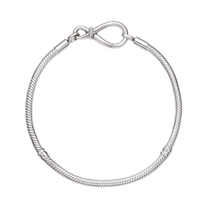 925 Sterling Silver Infinity Clasp Snake Chain Bracelet