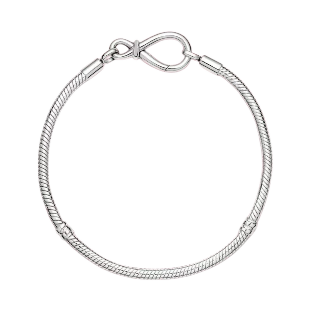 925 Sterling Silver Infinity Clasp Snake Chain Bracelet