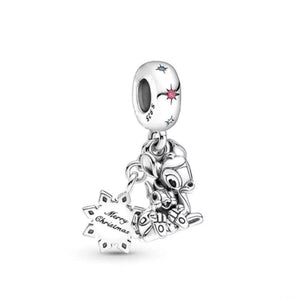 925 Sterling Silver Christmas Bambi & Friends Dangle Charm
