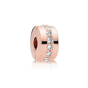 925 Sterling Silver Rose Gold-Color Spacer Clip