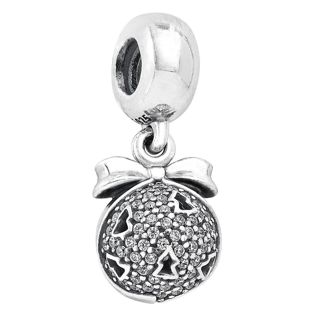 925 Sterling Silver Xmas Ball Charm
