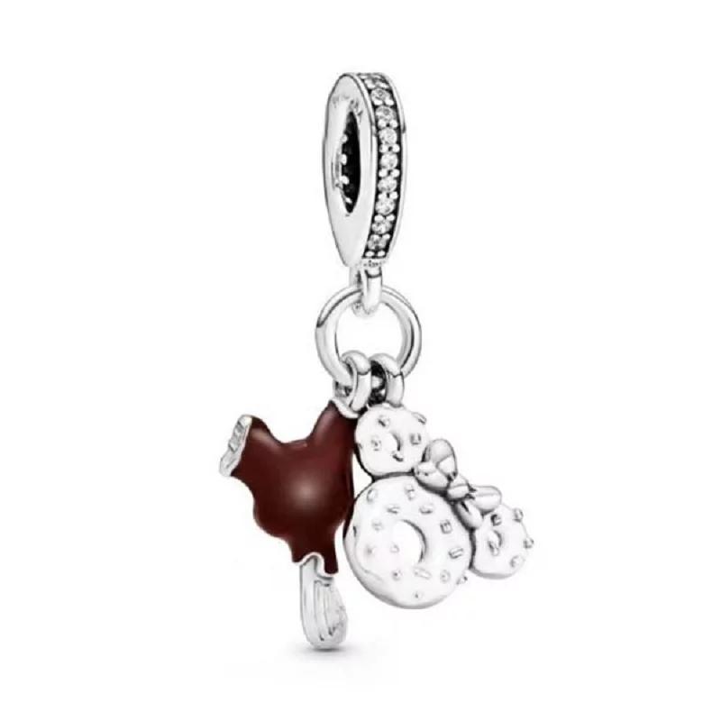 925 Sterling Silver Mickey and Minnie Ice Cream Charm