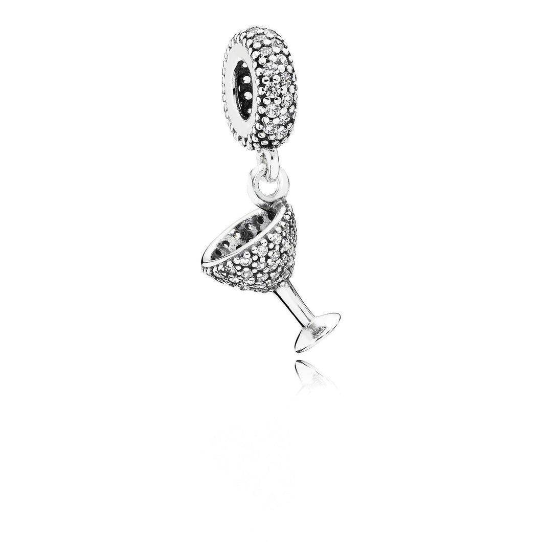 925 Sterling Silver Cocktail Glass Charm