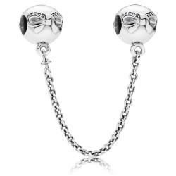 925 Sterling Silver Bow SCREW ON Safety Chain