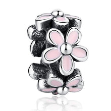 Load image into Gallery viewer, 925 Sterling Silver Enamel Daisy Pink Charm
