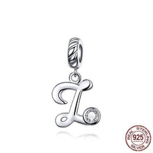 Load image into Gallery viewer, 925 Sterling Silver CZ Alphabet Letter A-Z Dangle Charm
