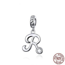 Load image into Gallery viewer, 925 Sterling Silver CZ Alphabet Letter A-Z Dangle Charm
