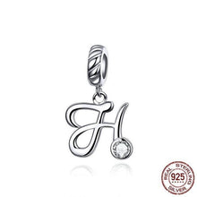 Load image into Gallery viewer, 925 Sterling Silver CZ Alphabet Letter A-Z Dangle Charm

