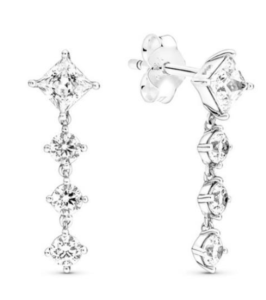 925 Sterling Silver CZ Hang Earrings