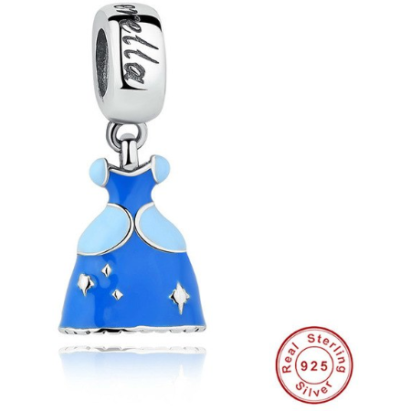 925 Sterling Silver Cinderella Dress Charm