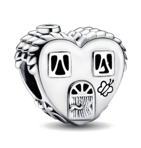 925 Sterling Silver Cute Family Heart Charm