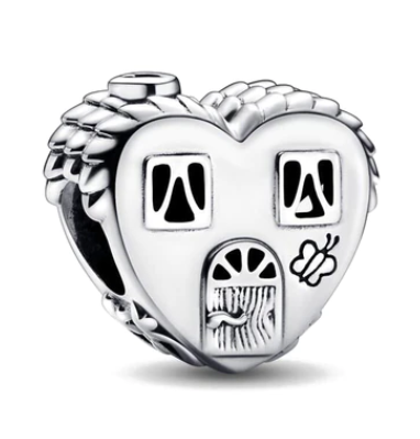 925 Sterling Silver Cute Family Heart Charm