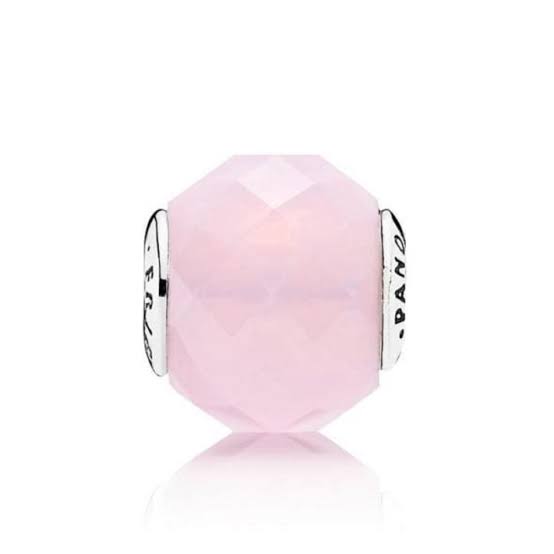 925 Sterling Silver Light Pink Glass Murano ME Bead Charm