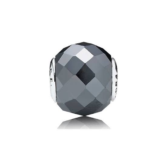 925 Sterling Silver Grey Glass Murano ME Bead Charm