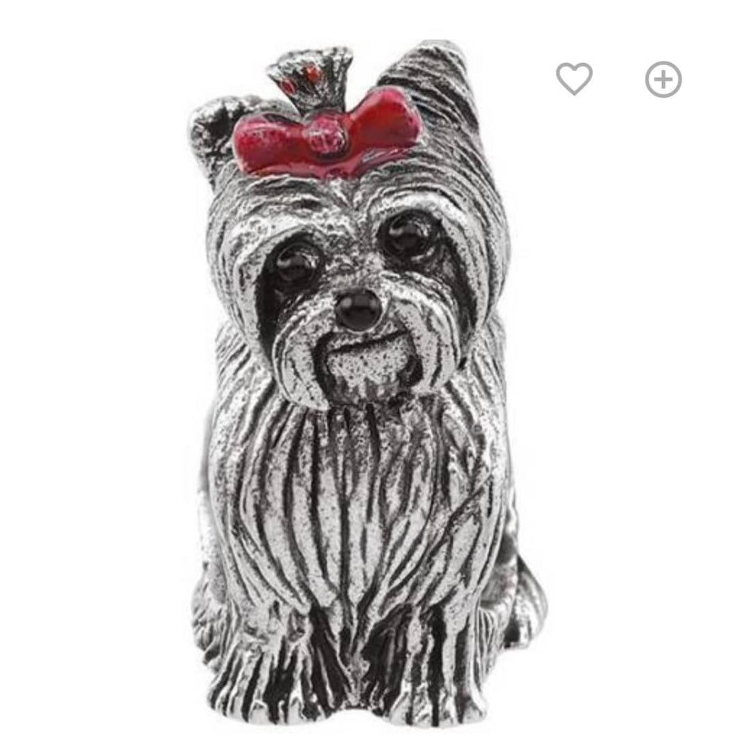 925 Sterling Silver Yorkshire Terrier Dog Bead Charm