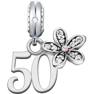 925 Sterling Silver 50 Birthday Dangle Charm