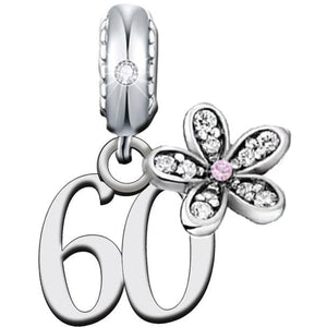 925 Sterling Silver 60 Birthday Dangle Charm