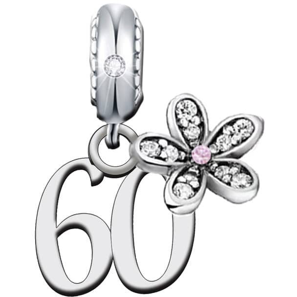 925 Sterling Silver 60 Birthday Dangle Charm