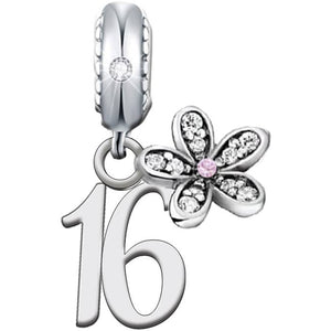 925 Sterling Silver 16 Birthday Dangle Charm