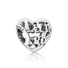 925 Sterling Silver Let it Go heart Charm