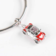 Load image into Gallery viewer, 925 Sterling Silver Cute Beetle Car CZ Dangle Charm
