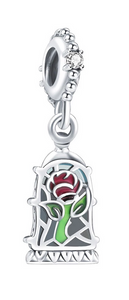 925 Sterling Silver "Beautiful as a Rose" Dangle Charm
