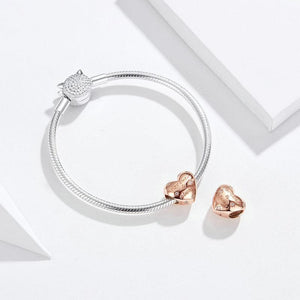925 Sterling Silver Forever and Always Rosegold Charm