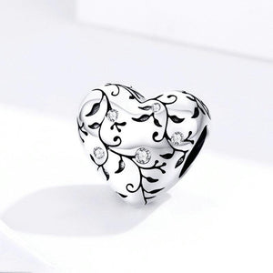 Flower Heart Charm