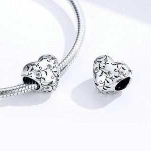 Flower Heart Charm