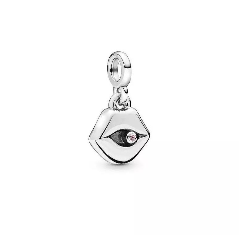 925 Sterling Silver Lips ME Dangle Charm