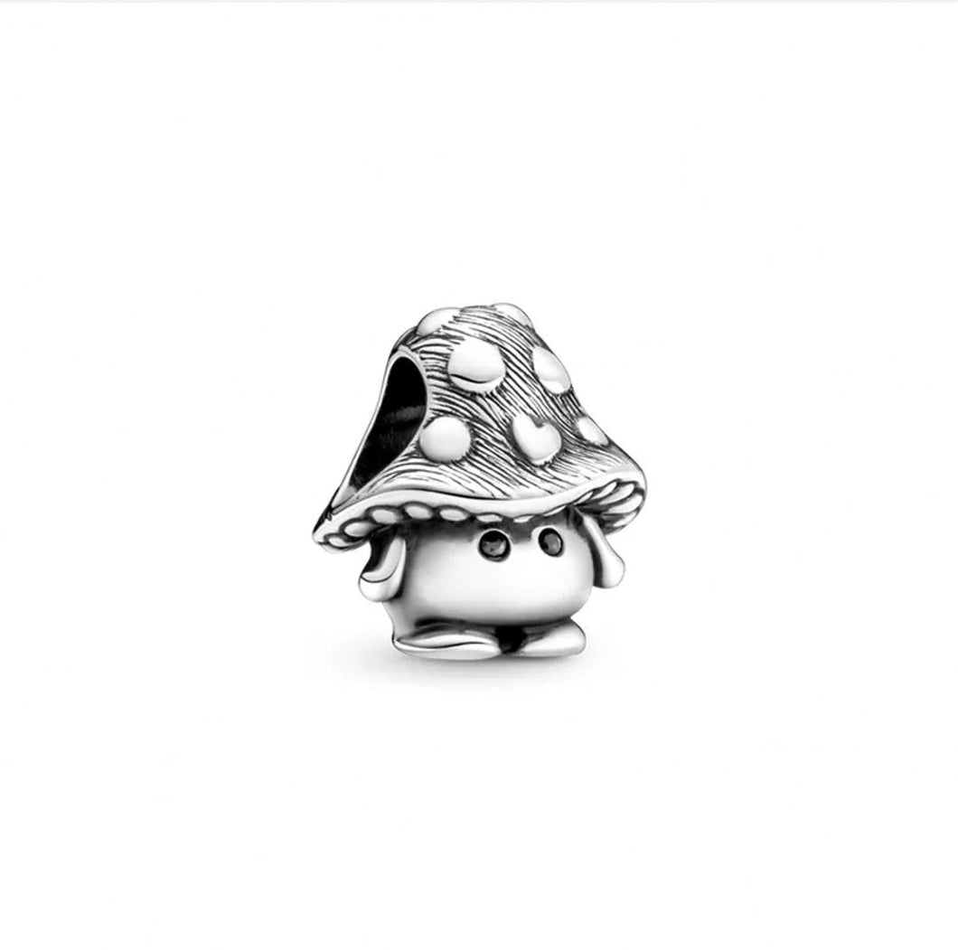 925 Sterling Silver Cute Toadstool Bead Charm