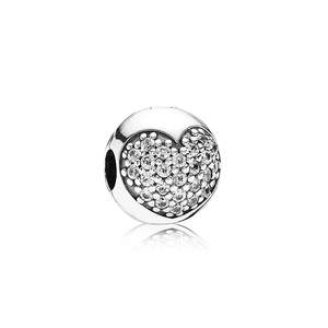 925 Sterling Silver CZ Heart Love of my Life CLIP
