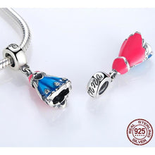 Load image into Gallery viewer, 925 Sterling Silver Frozen ANNA Dress Enamel  Dangle Charm
