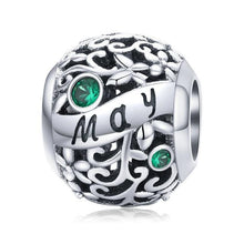 Load image into Gallery viewer, 925 Sterling Silver Birthstone and Birthmonth Bead
