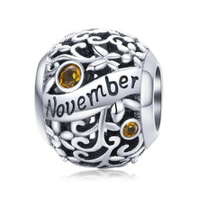 Load image into Gallery viewer, 925 Sterling Silver Birthstone and Birthmonth Bead
