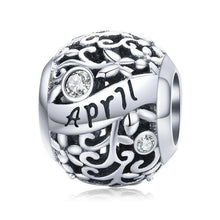 Load image into Gallery viewer, 925 Sterling Silver Birthstone and Birthmonth Bead
