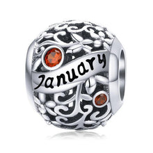 Load image into Gallery viewer, 925 Sterling Silver Birthstone and Birthmonth Bead
